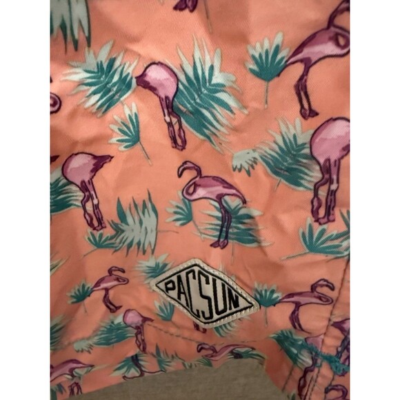 Men’s medium M  PacSun Peach flamingo swim shorts trunks - Picture 3 of 7